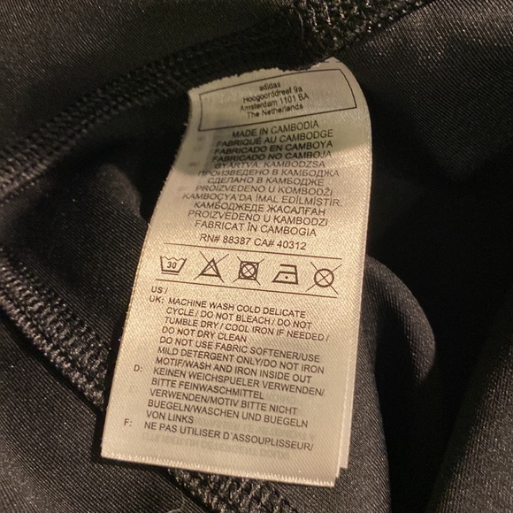 Adidas Women’s Aeroready Black White Gray Colorblock Logo Leggings M - Picture 7 of 10